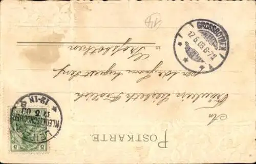 Präge Passepartout Litho Leipzig in Sachsen, Augusteum, Universität