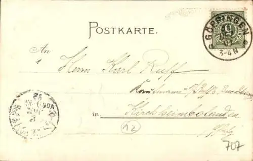 Präge Wappen Passepartout Ak Göppingen in Württemberg, Gesamtansicht