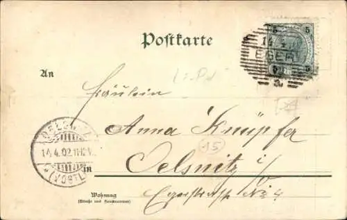 Präge Wappen Passepartout Künstler Ak Cheb Eger Region Karlsbad, Turm am Mühltor, Kaiserburg