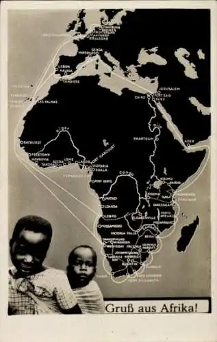 Landkarten Ak Afrika, Afrikanische Länder, Kinder