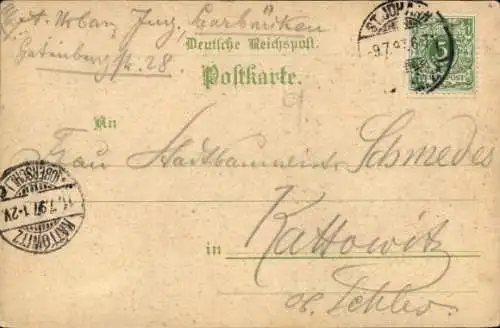 Litho Malstatt Burbach Saarbrücken im Saarland, Stadtpark, Ludwigsberg