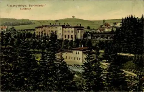 Ak Uniemyśl Berthelsdorf im Riesengebirge Schlesien, Sanatorium