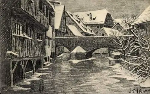 Künstler Ak Trick, Hermann, Ulm an der Donau, an der Blau