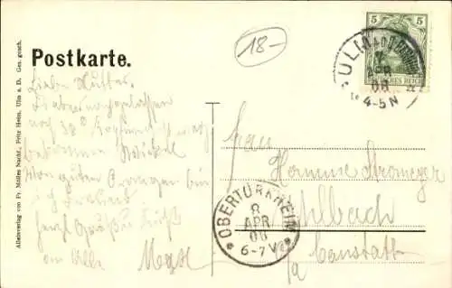 Ak Ulm an der Donau, Teilansicht, Münster