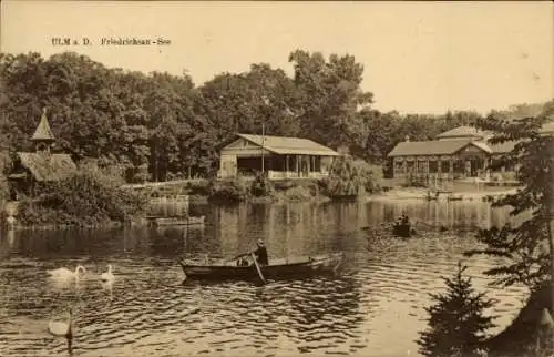 Ak Ulm an der Donau, Friedrichsau See, Ruderboote
