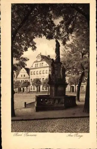 Ak Duszniki Zdrój Bad Reinerz Schlesien, Am Ring, Brunnen