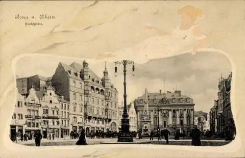 Passepartout Ak Bonn am Rhein, Marktplatz