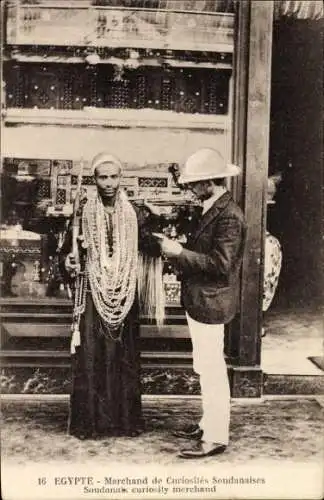 CPA Egypte, Marchand de Curiosites Soudanaises
