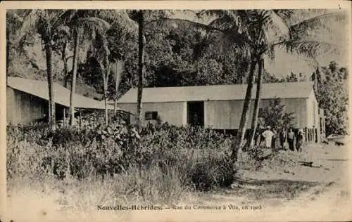 CPA Neue Hebriden Vanuatu, Rue du Commerce a Villa, 1903