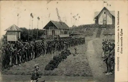 Ak Ononghe Papua Neuguinea, Fete a l´ocassion de la bénédiction d´une Eglise