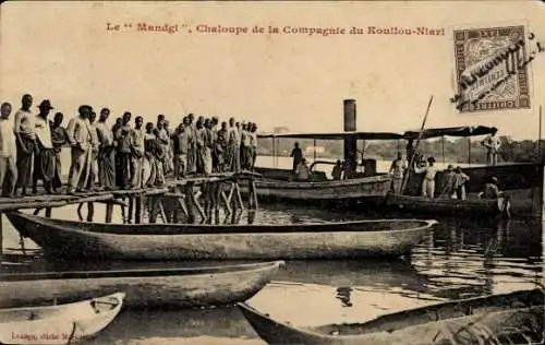 Ak Französisch Kongo, Le Mandgi, Chaloupe de la Compagnie du Kouilou Niari