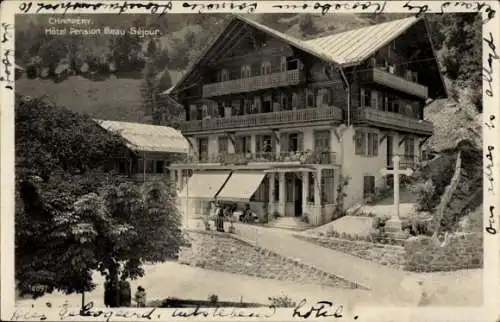 Ak Champéry Kanton Wallis, Hotel-Pension Beau-Sejour