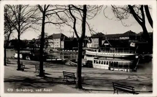 Ak Silkeborg Dänemark, Hafen, Boote