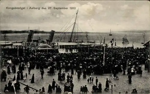 Ak Ålborg Aalborg Dänemark, Kongebesoget, 1910