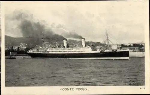 Ak Dampfer Conte Rosso, Italian Line, Lloyd Sabaudo