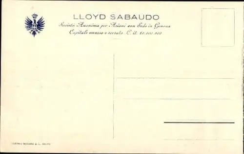 Ak Dampfer Conte Rosso, Italian Line, Lloyd Sabaudo