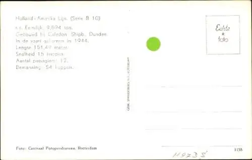 Ak Frachtschiff S.S. Eemdijk, Holland-America Line HAL