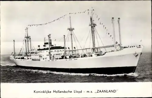 Ak Dampfer M.S. Zaanland, Königlich Holländischer Lloyd KHL