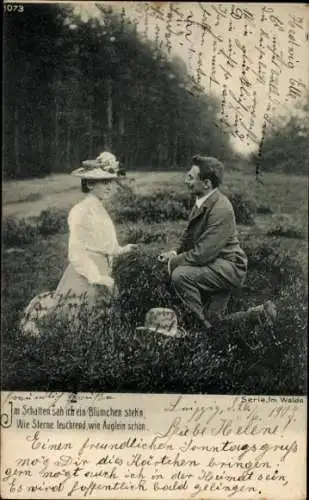 Ak Liebespaar, Liebesgedicht