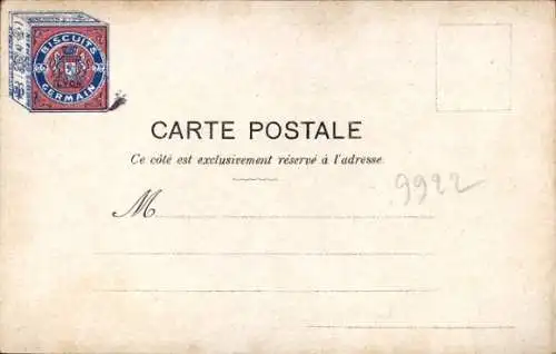 Künstler Ak Französischer Soldat schreibt einen Brief, Werbung Biscuits Germain