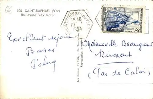 Ak Saint Raphaël Var, Boulevard Félix Martin