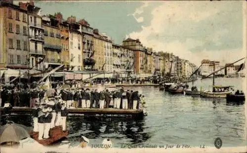 Ak Toulon Var, Quai Cronstadt im Urlaub