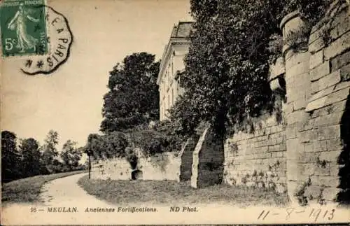 Ak Meulan en Yvelines, Stadtmauer von Meulan