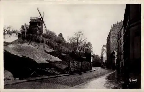 Ak Paris XVIII Montmartre,  Montmartre, Rue Lepic und Moulin de la Galette Tanzsaal