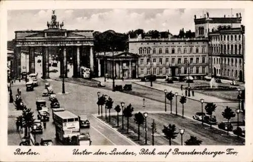 Ak Berlin Mitte, Unter den Linden, Brandenburger Tor