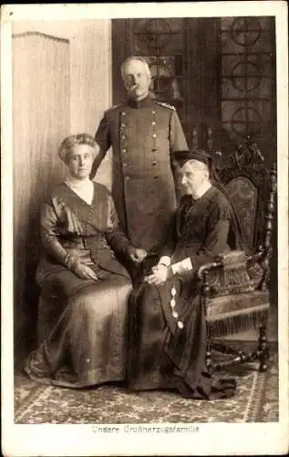 Ak Großherzog Friedrich II. von Baden, Großherzogin Hilda, Luise von Baden