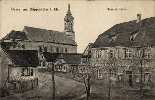 Ak Duppigheim Düppigheim Elsass Bas Rhin, Hauptstraße