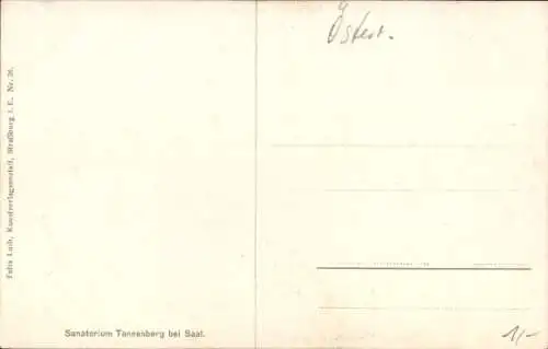 Ak Salle Alsace Bas Rhin, Sanatorium