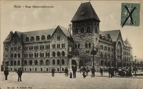 Ak Metz Moselle,  Neue Oberpostdirektion