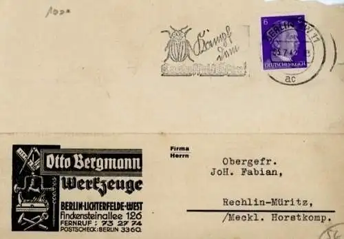 Ak Berlin Steglitz Lichterfelde, Werbung, Otto Bergmann, Werkzeuge
