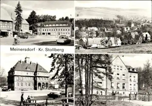 Ak Meinersdorf Burkhardtsdorf in Sachsen, Karl Marx Platz, Rathaus, Pflegeheim