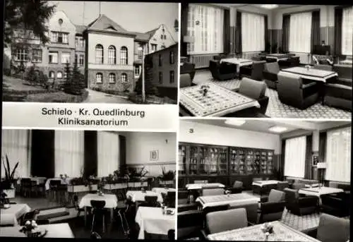 Ak Schielo Harzgerode am Harz, Kliniksanatorium, Außenansicht, Innenräume