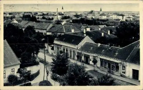 Ak Dombóvár Ungarn, Stadtpanorama, Dächer und Straßen von  Gebäude, Kirchturm