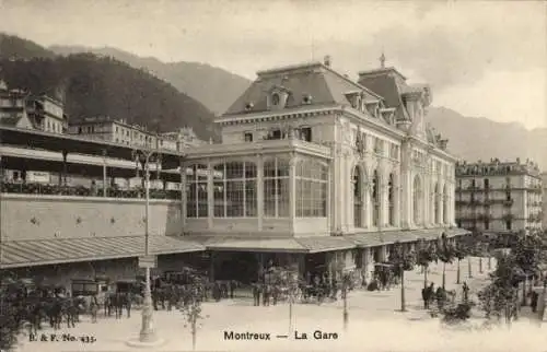 Ak Montreux Kanton Waadt Schweiz, Bahnhof