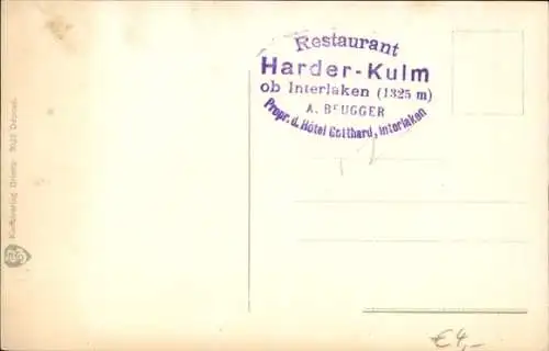 Ak Interlaken Kt. Bern Schweiz, Harderbahn, Jungfrau, Standseilbahn