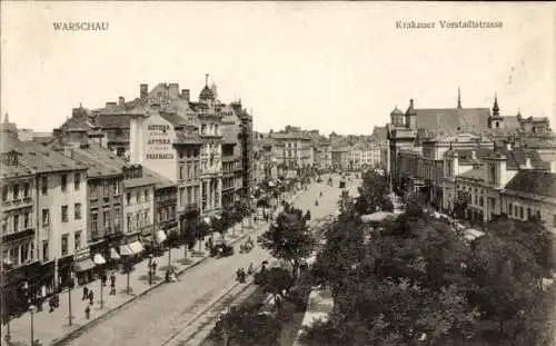 Ak Warszawa Warschau Polen, Krakauer Vorstadtstraße