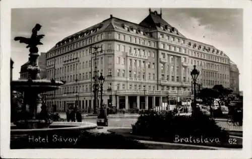 Foto Ak Poszony Pressburg Bratislava Slowakei, Hotel Savoy