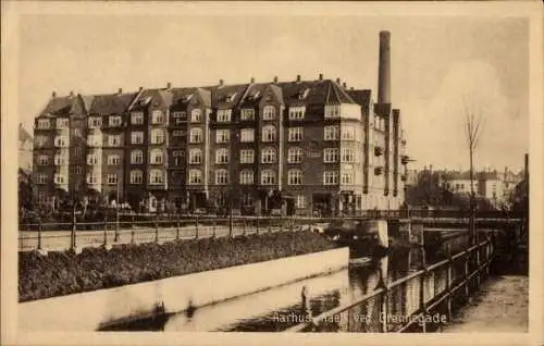 Ak Århus Aarhus Dänemark, Gronnegade, Brücke, Kanal