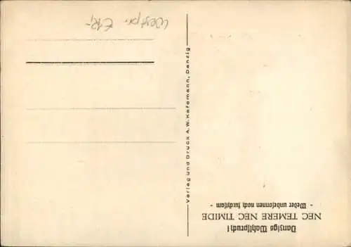 Wappen Ak Gdańsk Danzig, Löwen, Wahlspruch, Nec Temere nec Timide