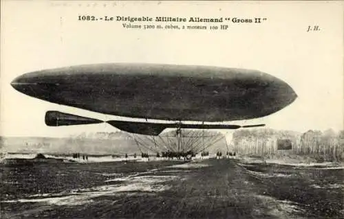 Ak Dirigéable militaire allemand Gross II, Deutscher Zeppelin