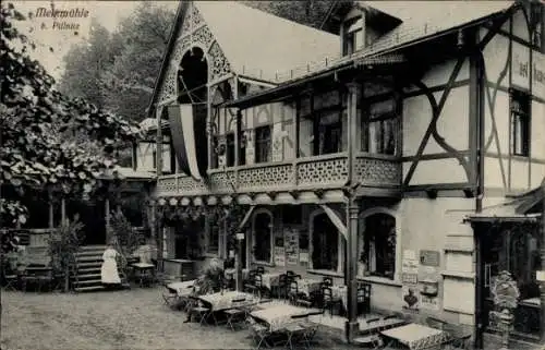 Ak Dresden Pillnitz, Gartenterrasse der Meixmühle