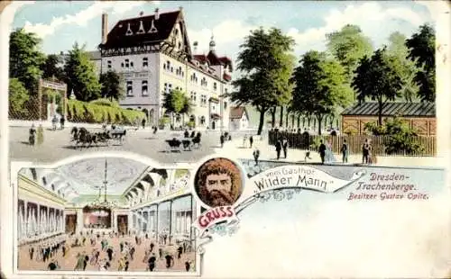 Ak Dresden Trachenberge, Gasthof Wilder Mann, Bes. Gustav Opitz