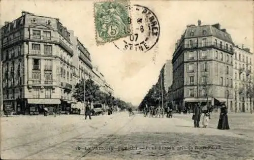 Ak Levallois Perret Hauts de Seine, Boulevard Bineau, Rond Point