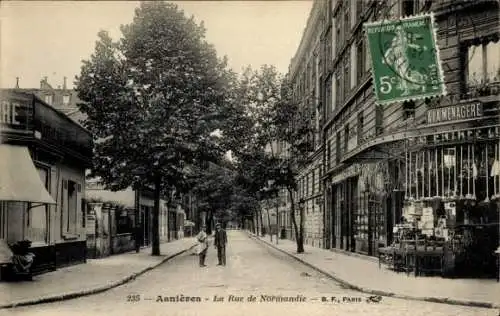 Ak Asnières sur Seine Hauts-de-Seine, Rue de Normandie, A la Menagere