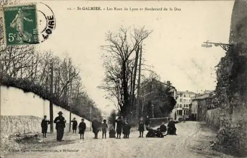 Ak Saint Galmier Loire, Straße nach Lyon, Boulevard