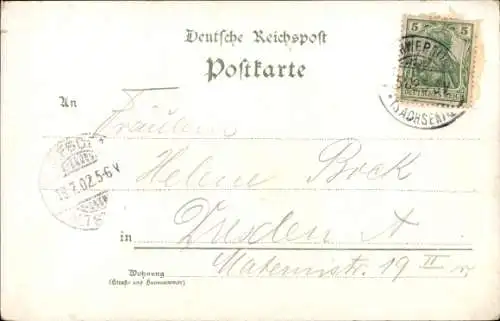 Litho Hainsberg Freital in Sachsen, Hotel & Bahnhof, Restauration, Cossmannsdorf, Einsiedlerhütte